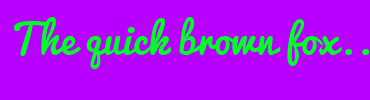 Image with Font Color 00FF29 and Background Color B800FF